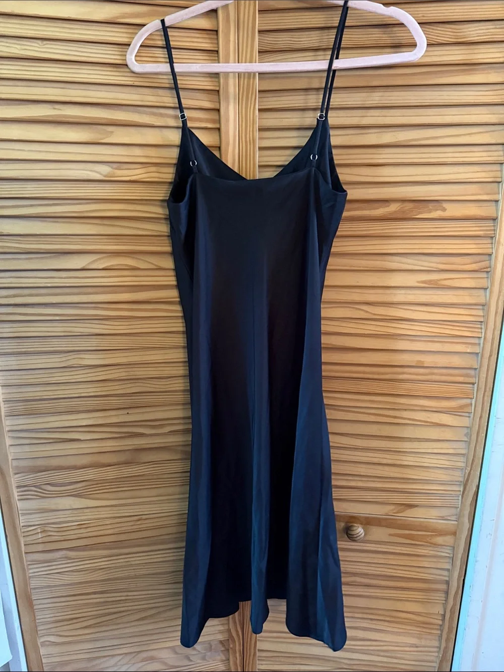 Forever 21 Black Midi Slip Dress with Spaghetti Straps